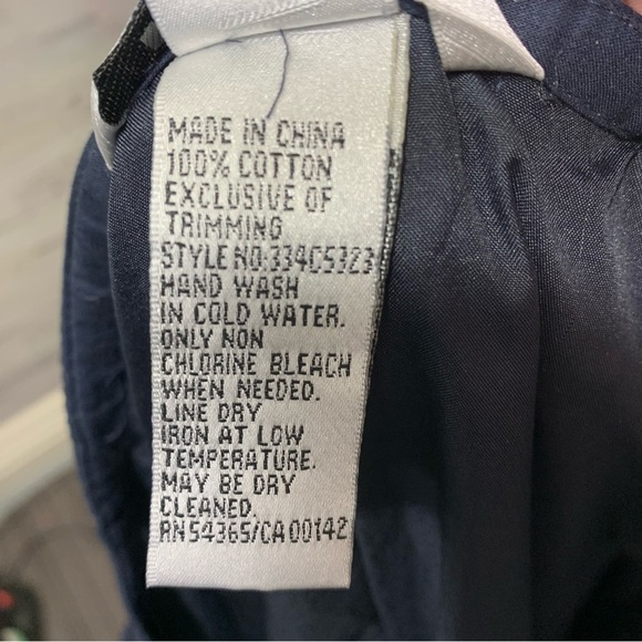 Vintage Navy Blue A Line Midi Skirt Eyelets Floral Embroider Sz 18 waist 38" - Picture 8 of 10